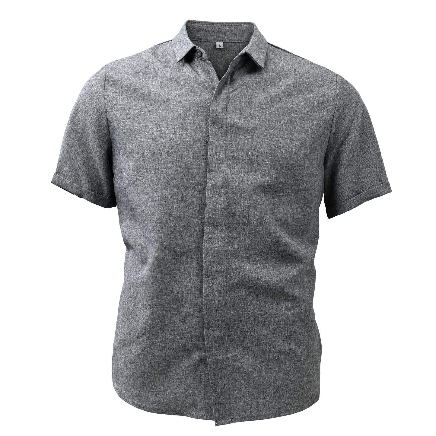 Camicia Uomo Lino Manica Corto con Bottoni – Estiva