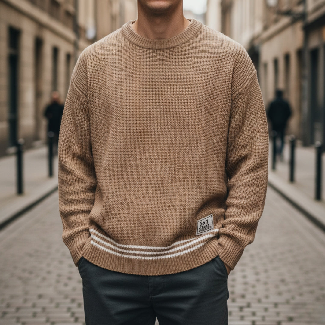 Maglione Girocollo a Coste Casual