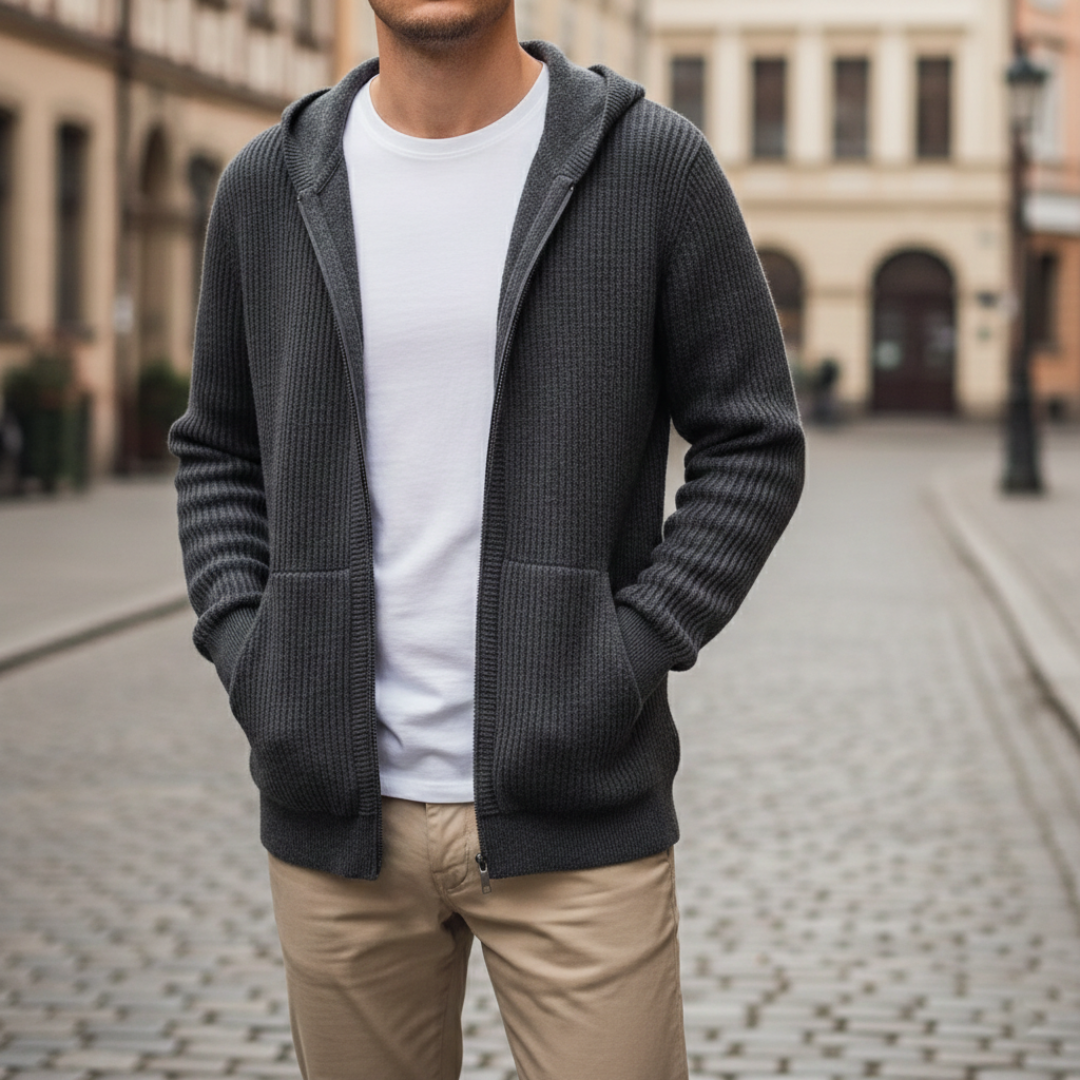 Felpa Uomo con Cappuccio e Zip Integrale