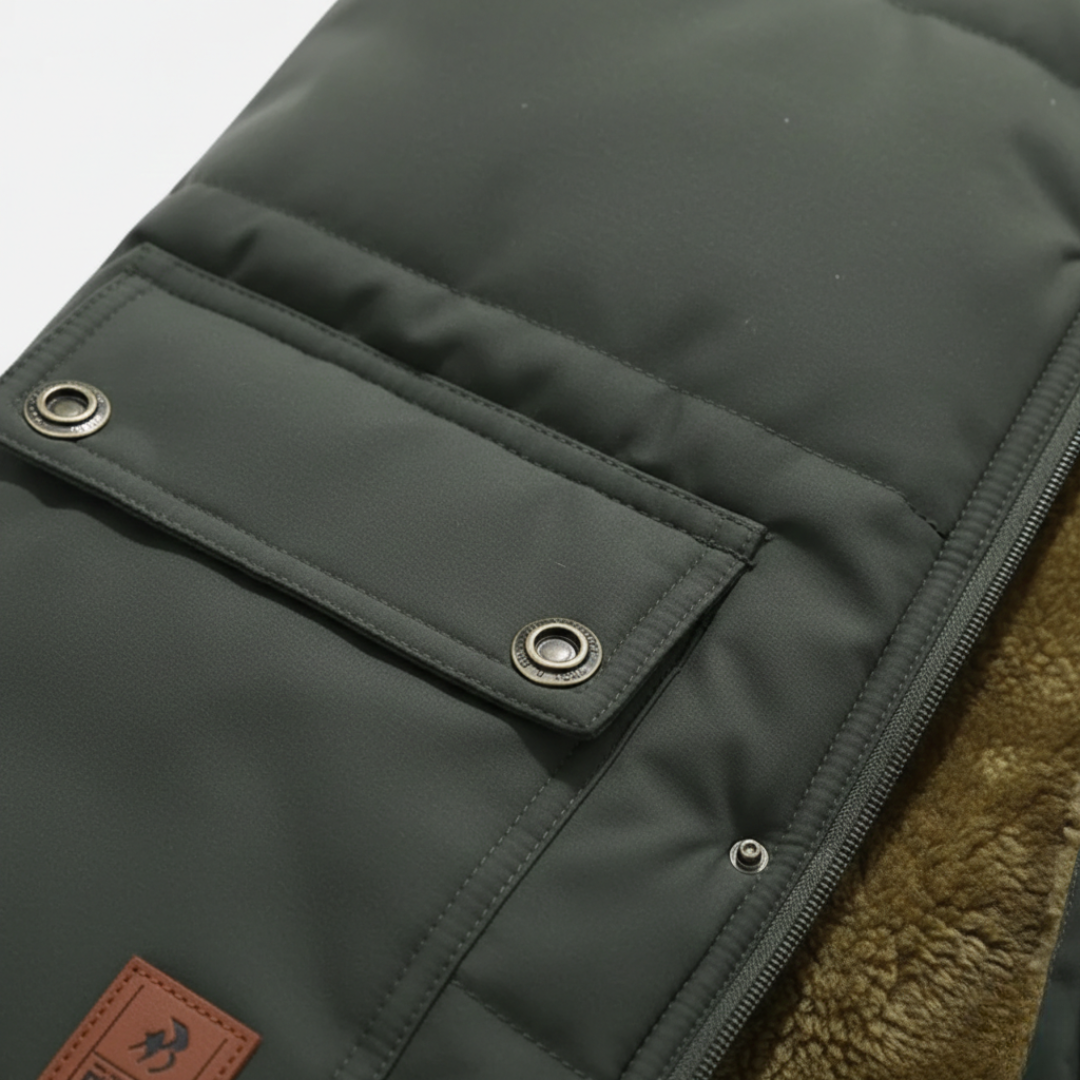 Gilet Imbottito Uomo Senza Maniche con Fodera Sherpa