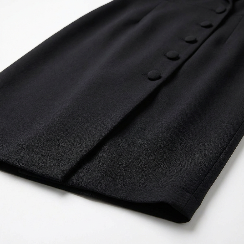 Abito Donna Midi Velluto con Bottoni – Elegante