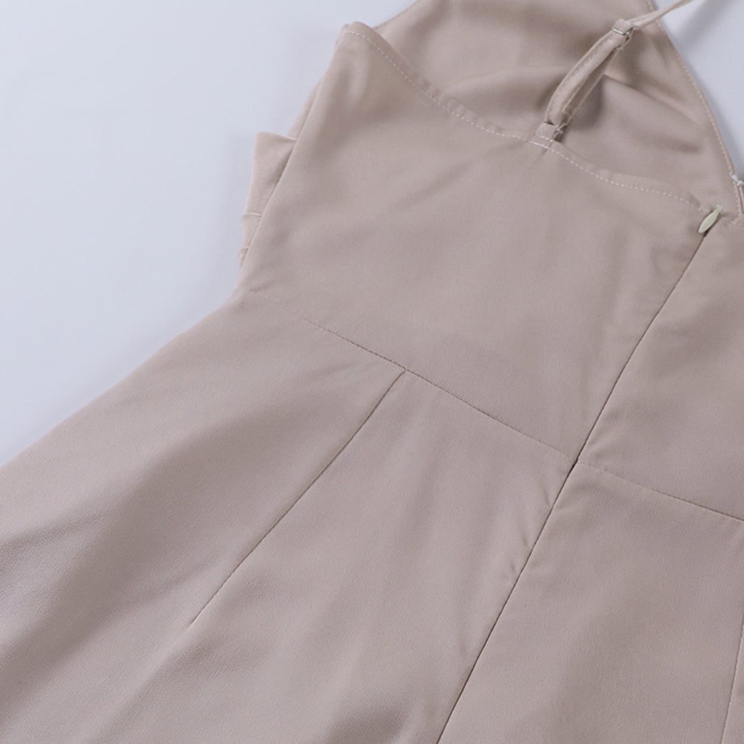 Abito Maxi Donna V-Neck Smanicato Elegante