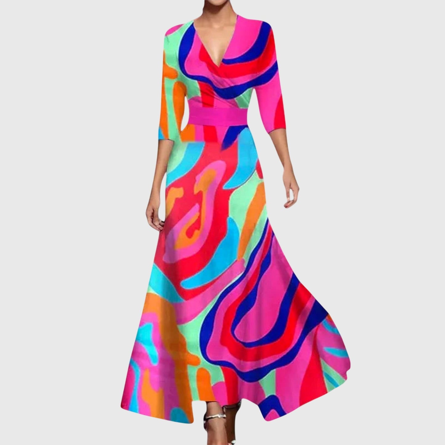 Abito Donna Elegante Velluto Smanicato Manica Lunga