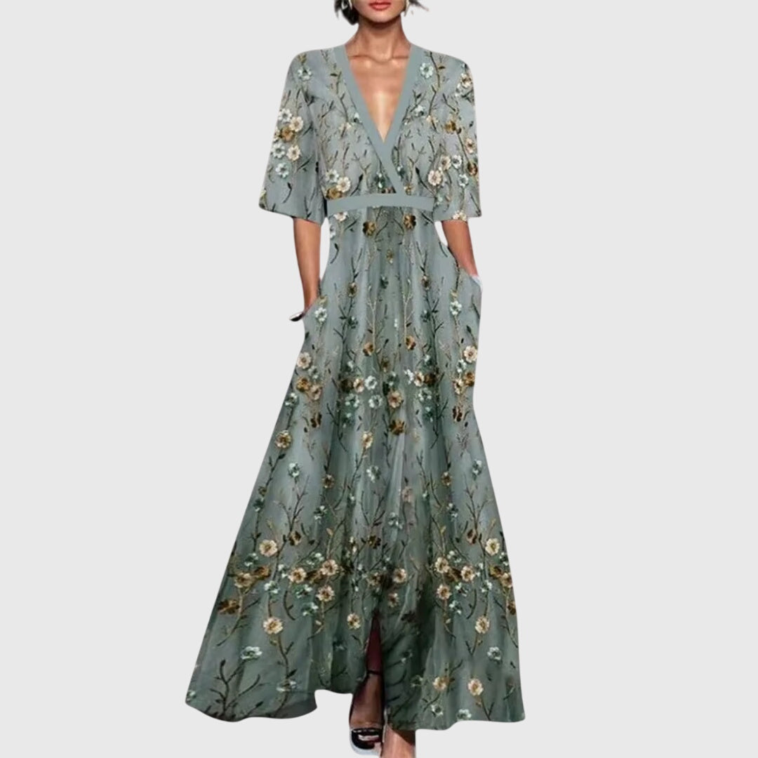 Abito Donna Velluto Elegante Smanicato con Scollo a V – Cerimonia