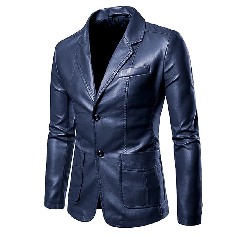 Giacca Uomo Pelle Vintage Slim Fit con Zip e Tasche