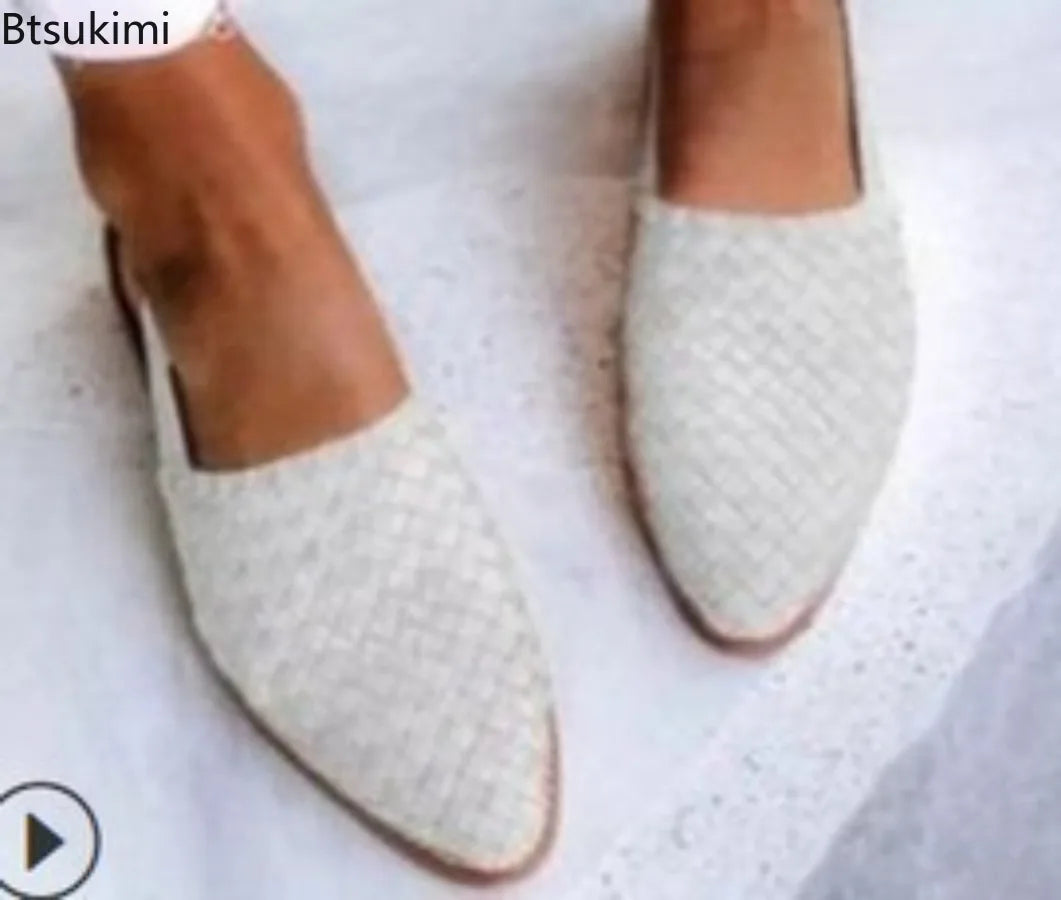 Ballerine Donna Vera Pelle Punta Tonda Slip On con Fibbia