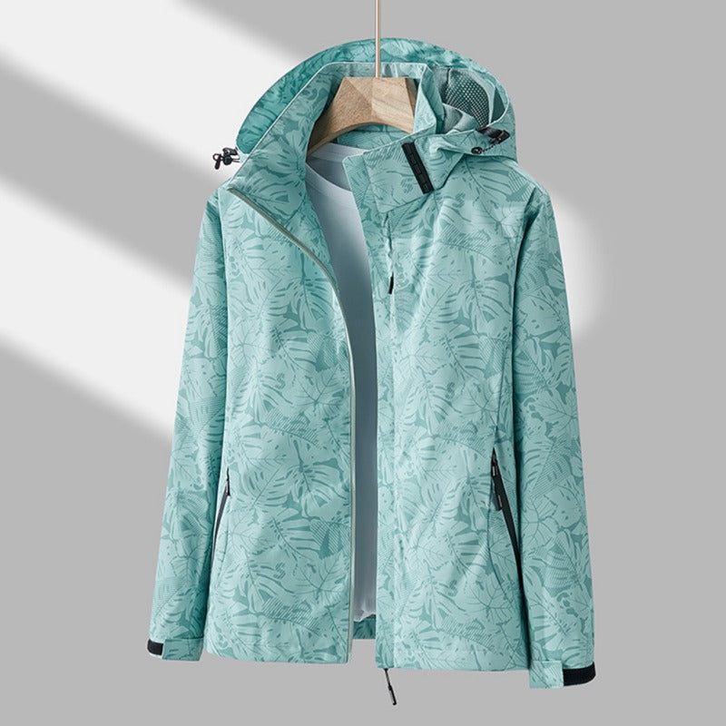 Giacca Donna Antivento Con Cappuccio Rimovibile Coulisse Tasche Con Zip Casual