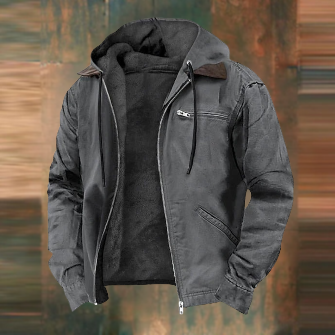 Giacca Uomo Smanicato Con Cappuccio Tasche Con Zip Casual