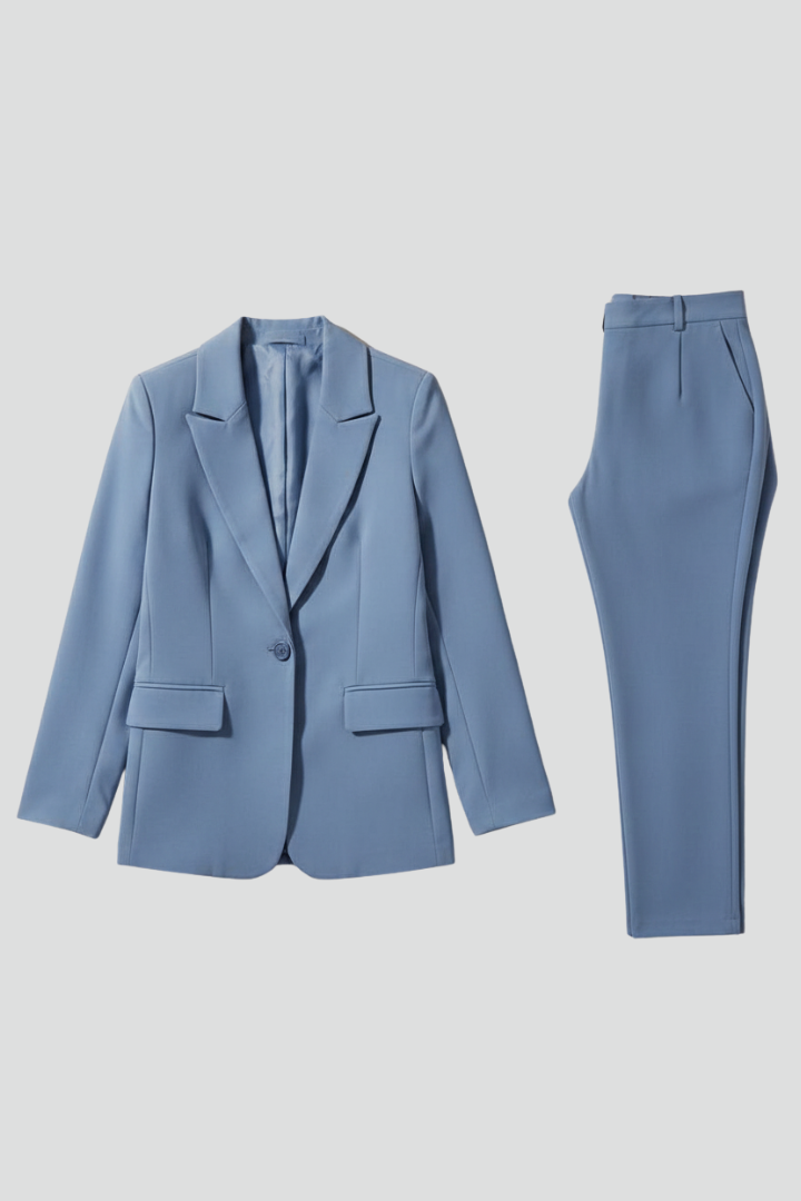 Blazer Donna con Giacca e Pantaloni Slim Fit – Elegante
