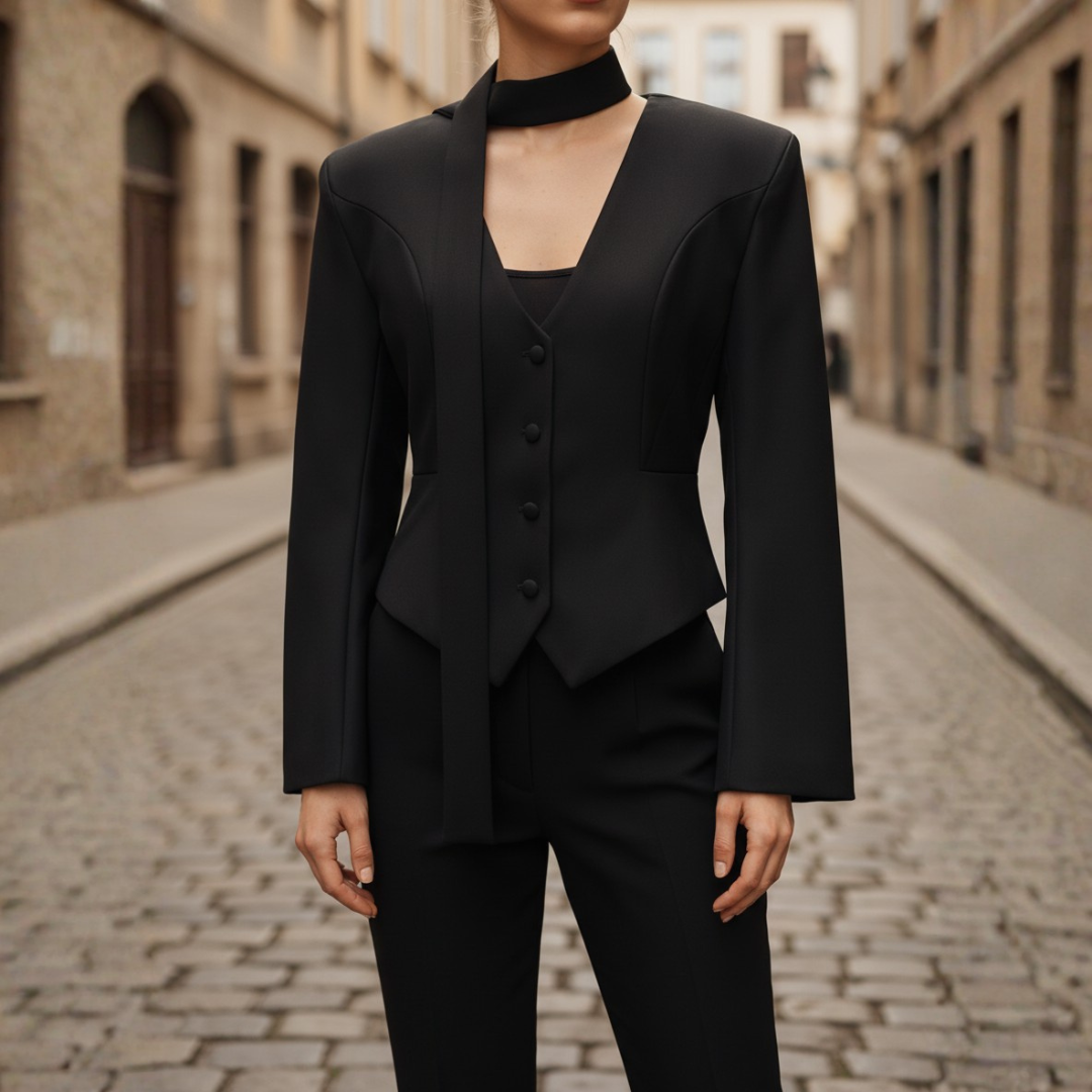 Blazer Donna Aderente con Scollo a V