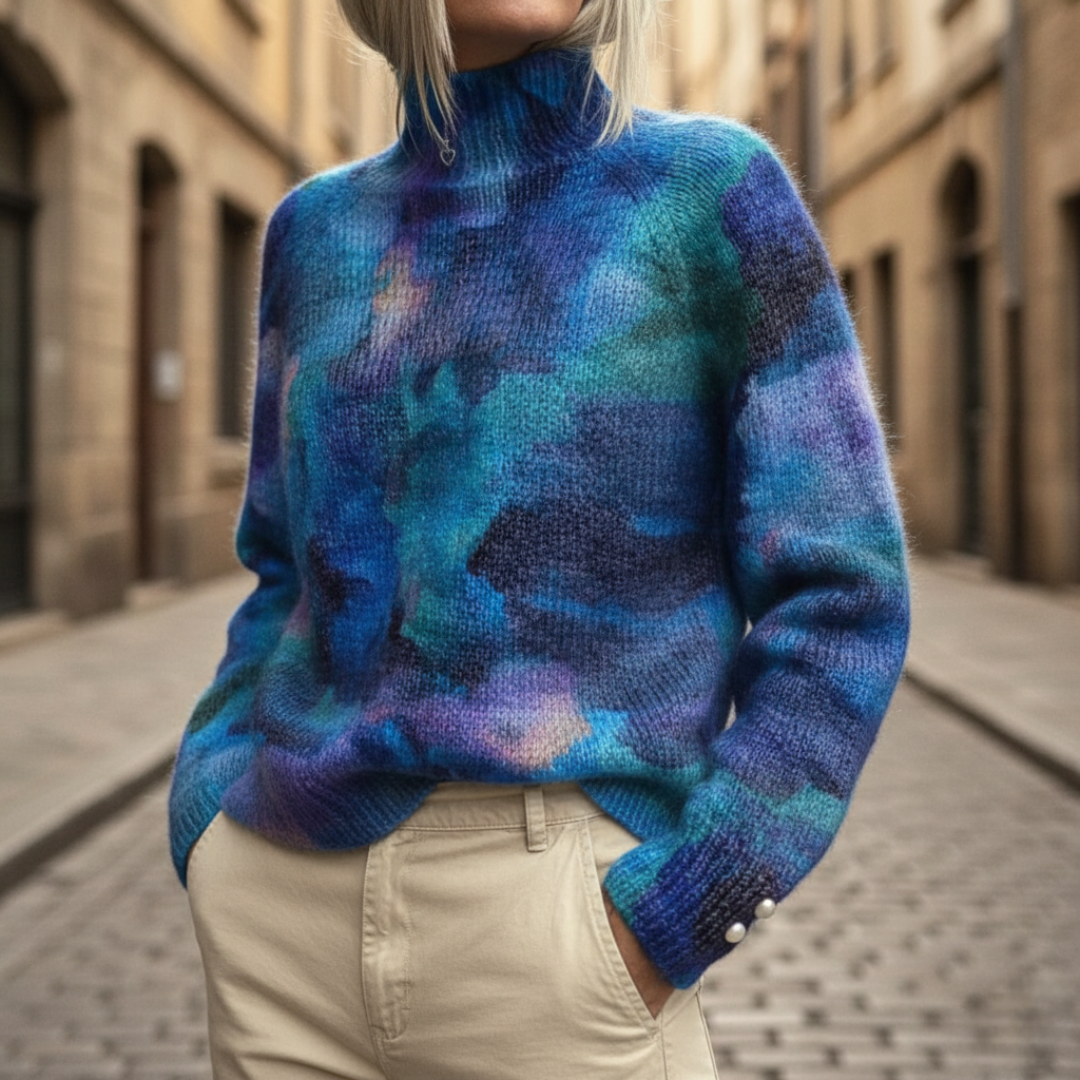 Maglione Donna Collo Alto Multicolore