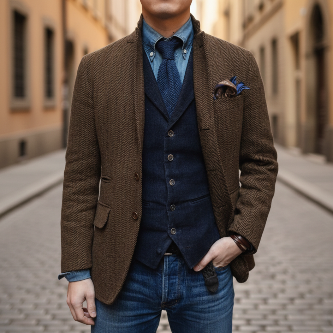 Blazer Uomo Coreana Tessuto Misto