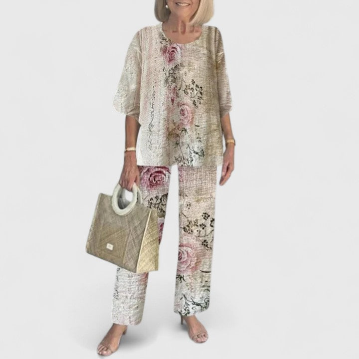 Set Due Pezzi Donna Velluto Smanicato Slim Fit con Bottoni Elegante