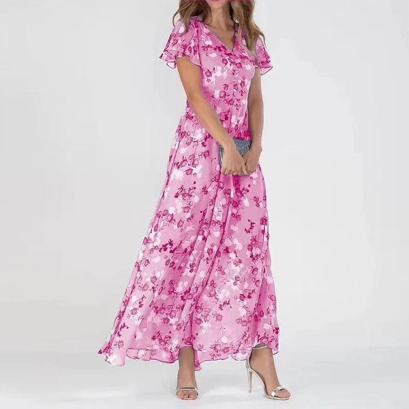 Abito Donna Velluto Smanicato Slim Fit Floreale – Elegante