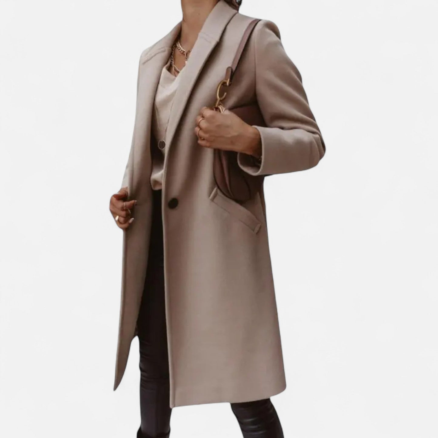 Cappotto Donna Classico Lungo con Rever Lusso