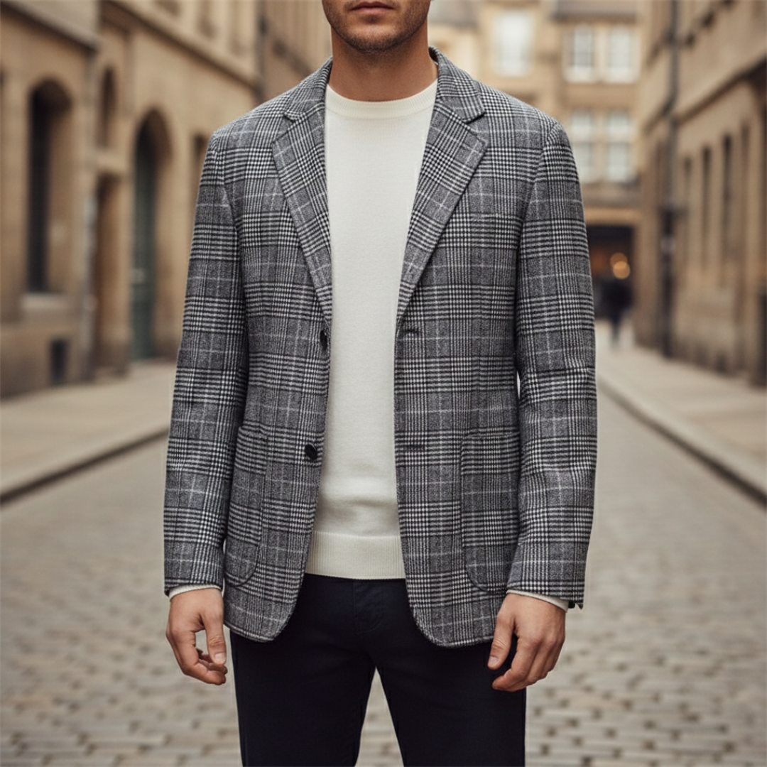 Blazer Uomo a Quadri Slim Fit