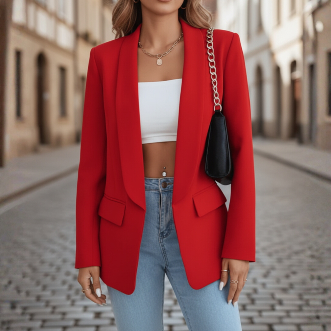 Giacca Donna in Tessuto Elasticizzato con Maniche Lunghe e Tasche