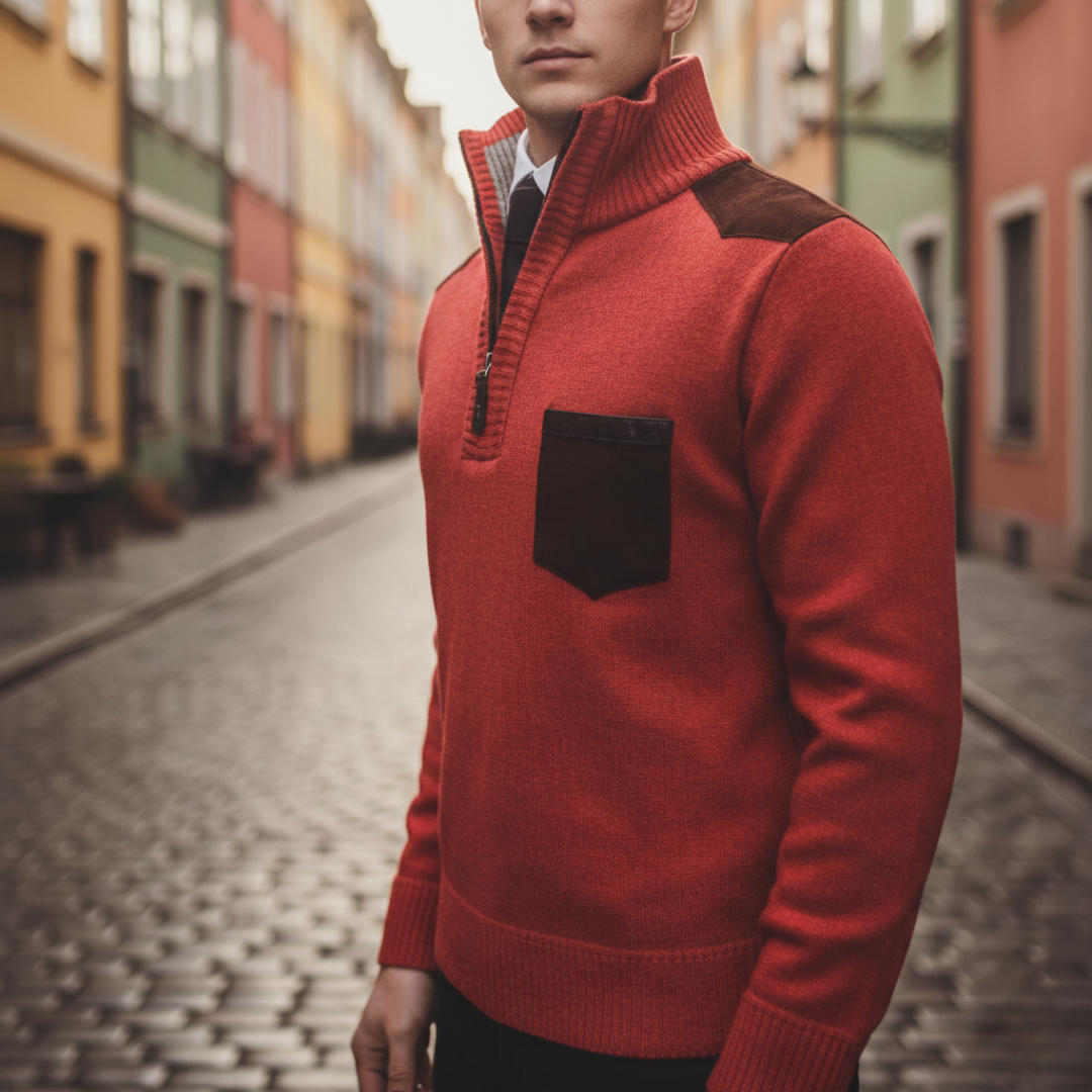 Maglione Uomo Mezza Zip in Misto Morbido