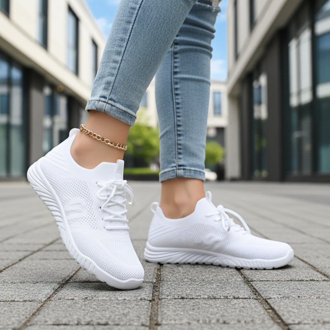 Scarpe da Passeggio Donna con Lacci in Maglia Traspirante Sneakers