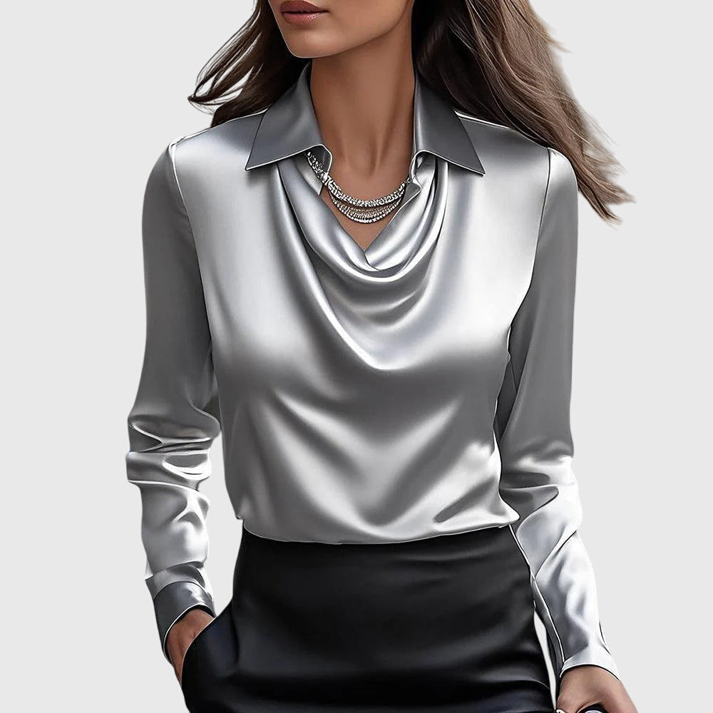 Blusa Donna Elegante Smanicata con Bottoni