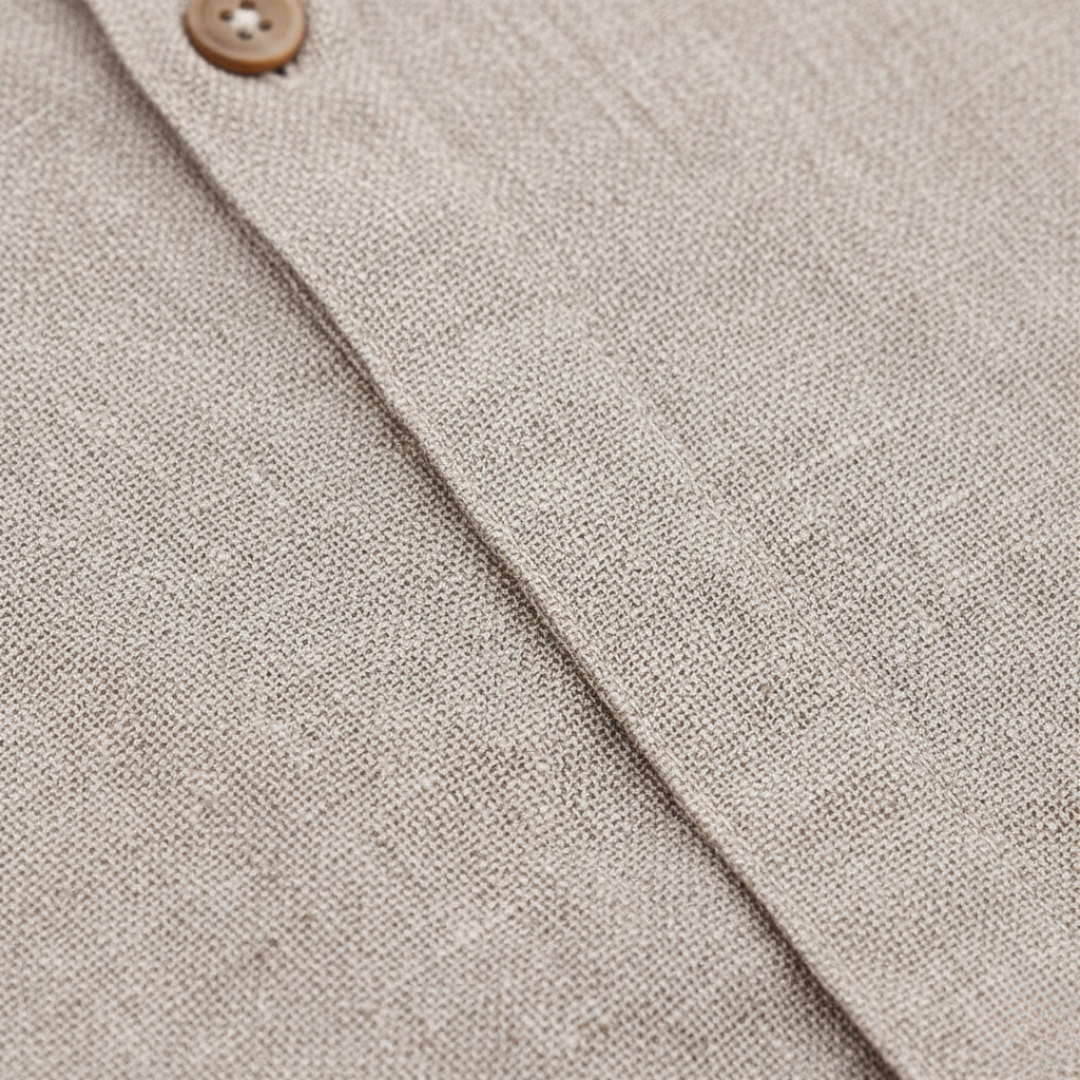 Camicia Uomo Manica Corta Casual Tessuto Misto