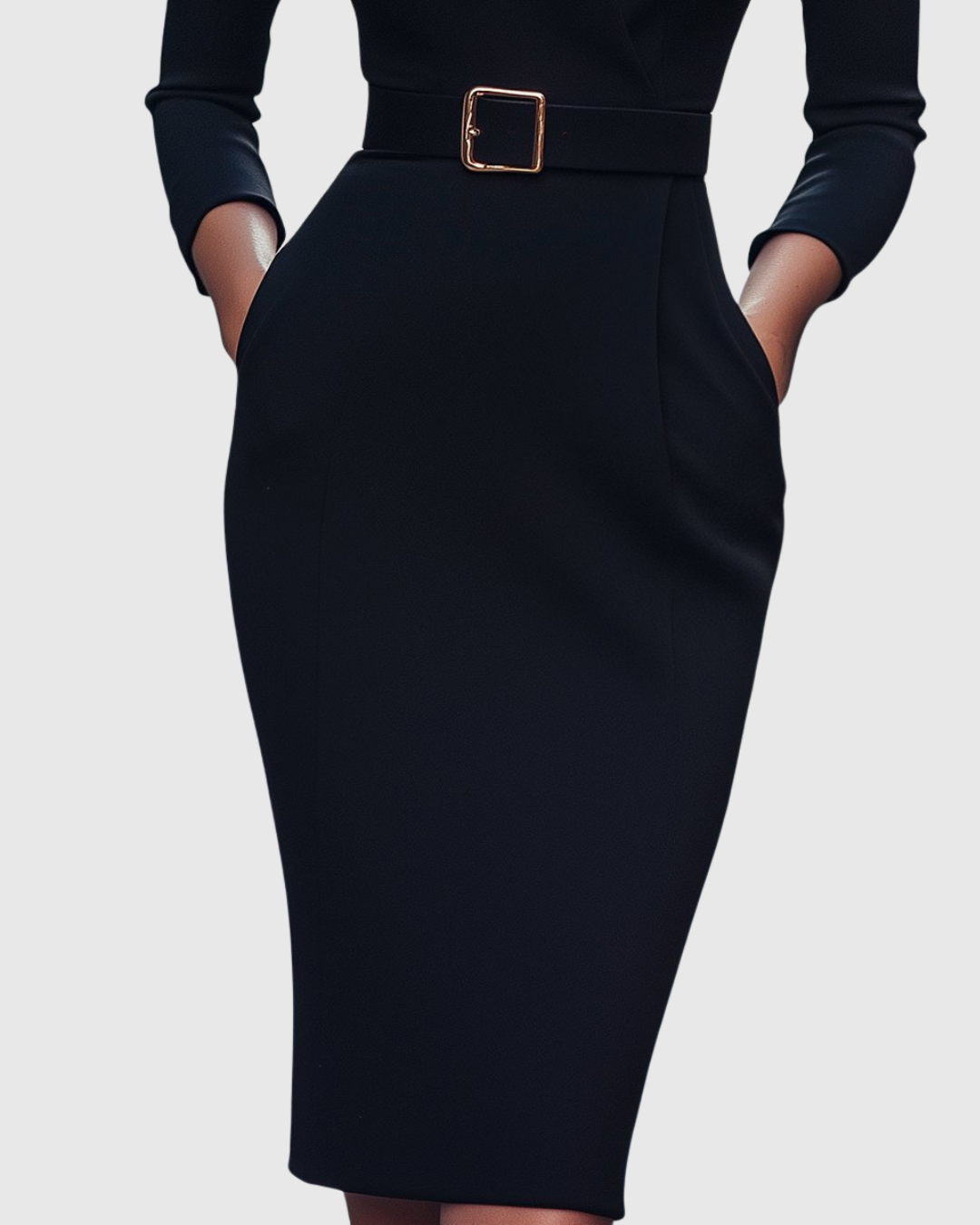 Abito Donna Raso Midi Smanicato Slim Fit – Elegante