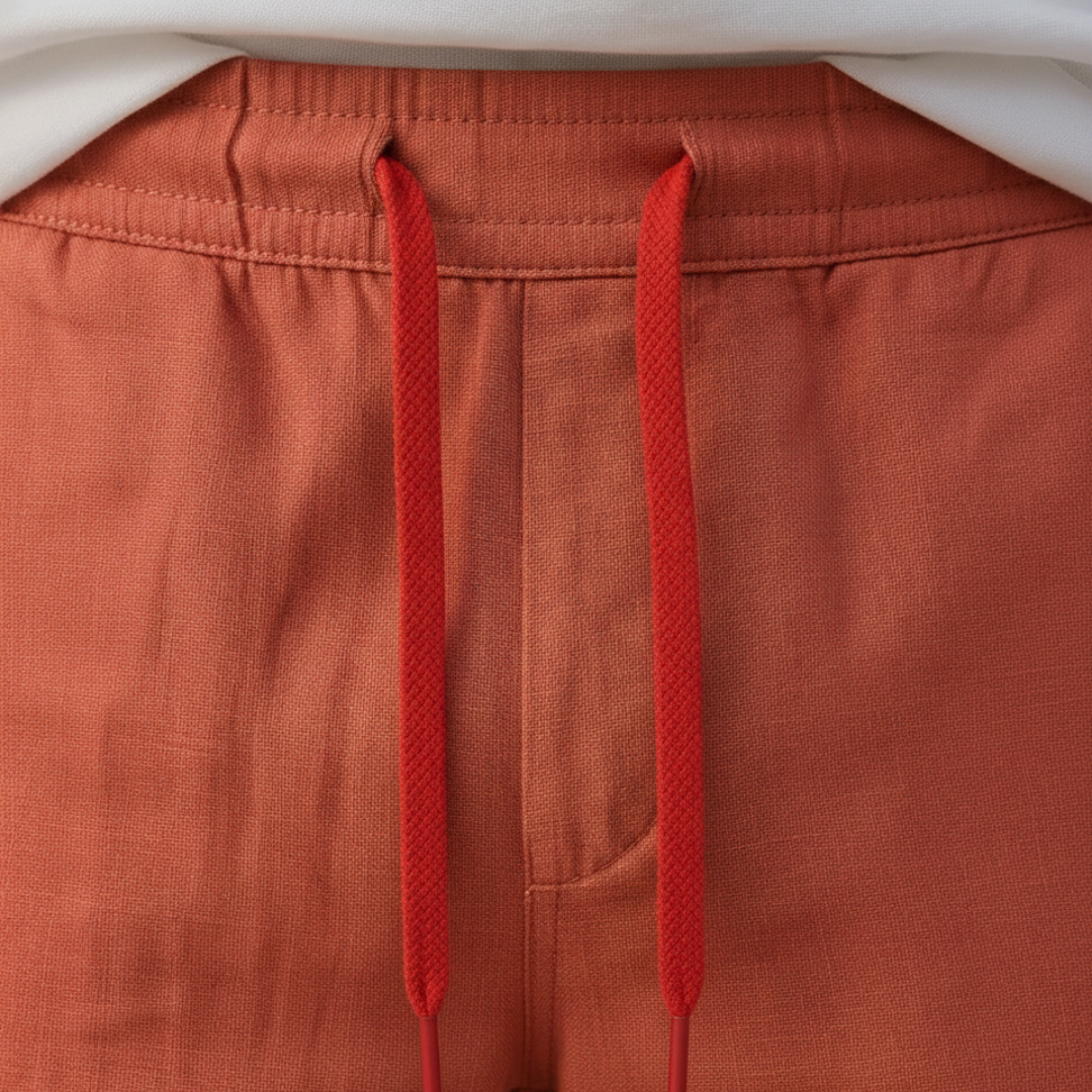 Bermuda Uomo Casual Lino Cotone Elastico Coulisse