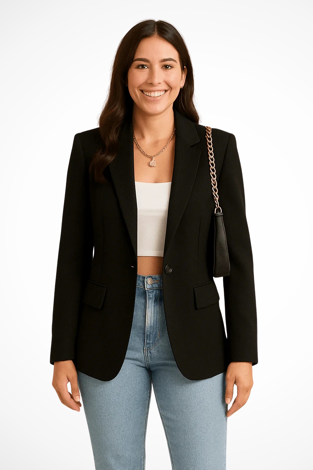 Blazer Donna Elegante Chic Slim Fit con Bottoni Manica Lunga
