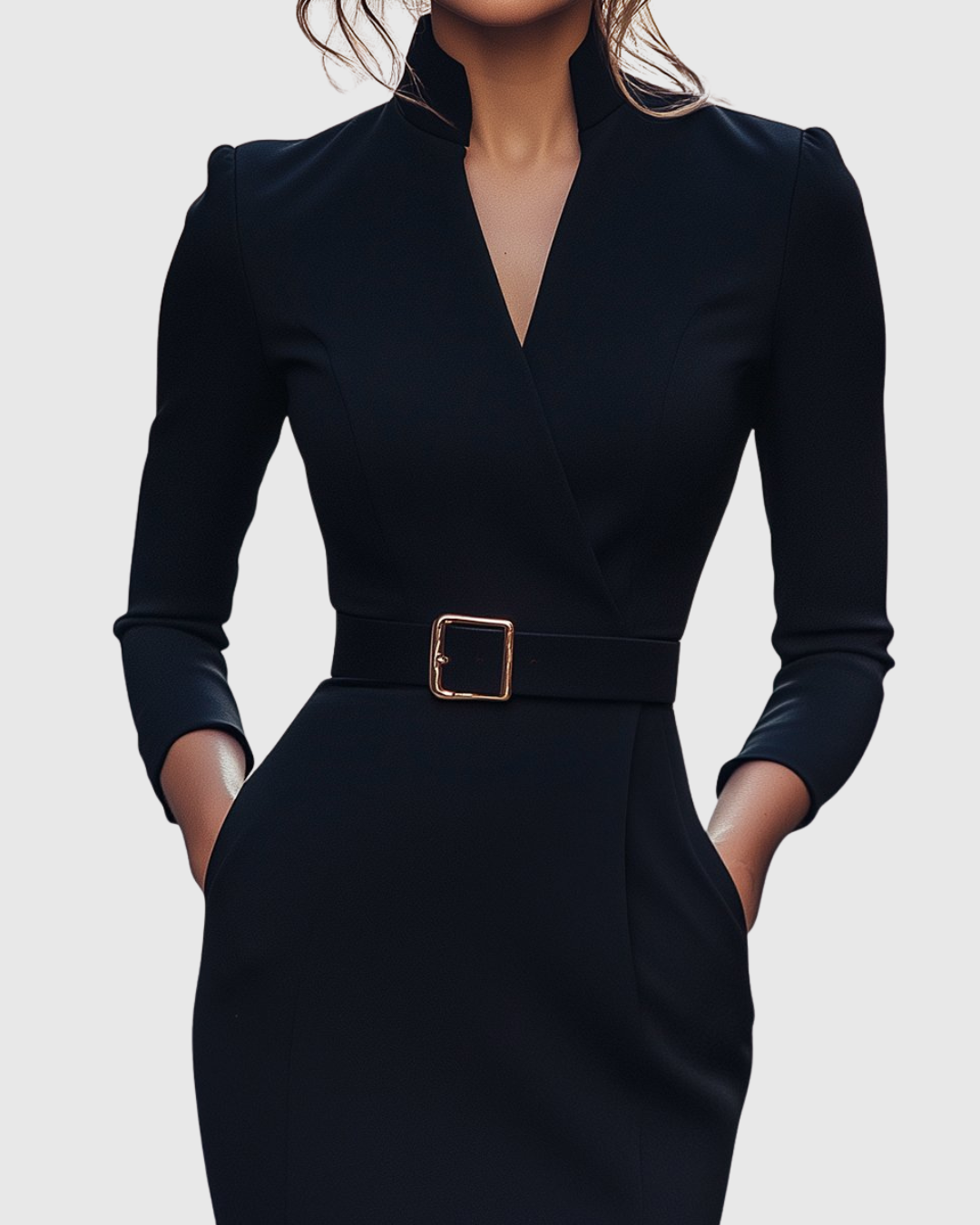 Abito Donna Raso Midi Smanicato Slim Fit – Elegante