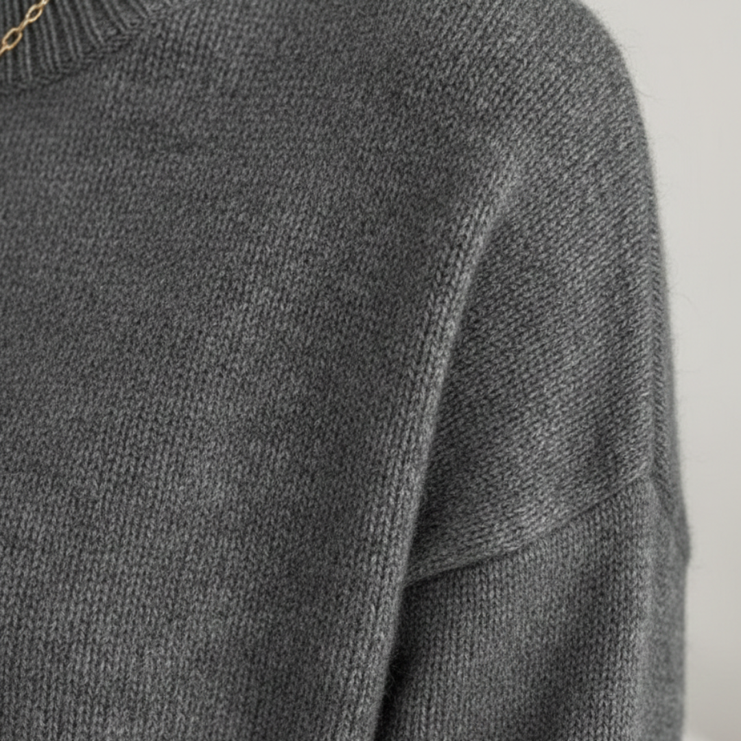 Maglione Donna a Collo Alto Latte