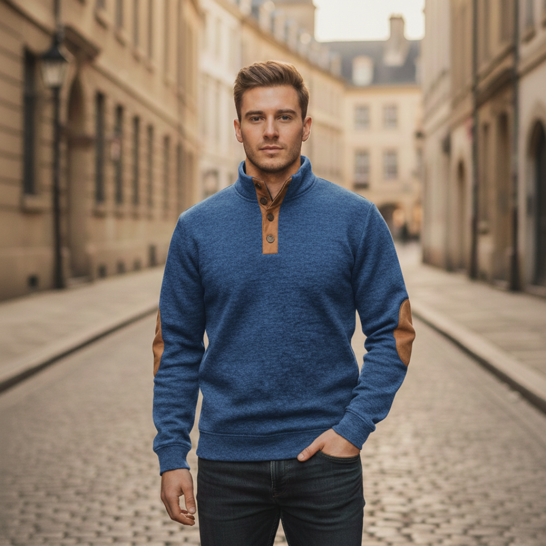 Pullover Uomo Invernale Collo Alto Fantasia