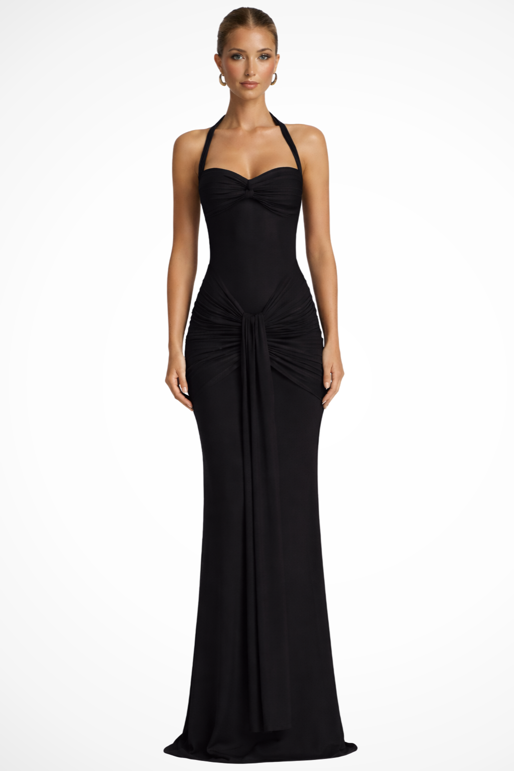 Abito Maxi Donna Raso Smanicato Plissettato