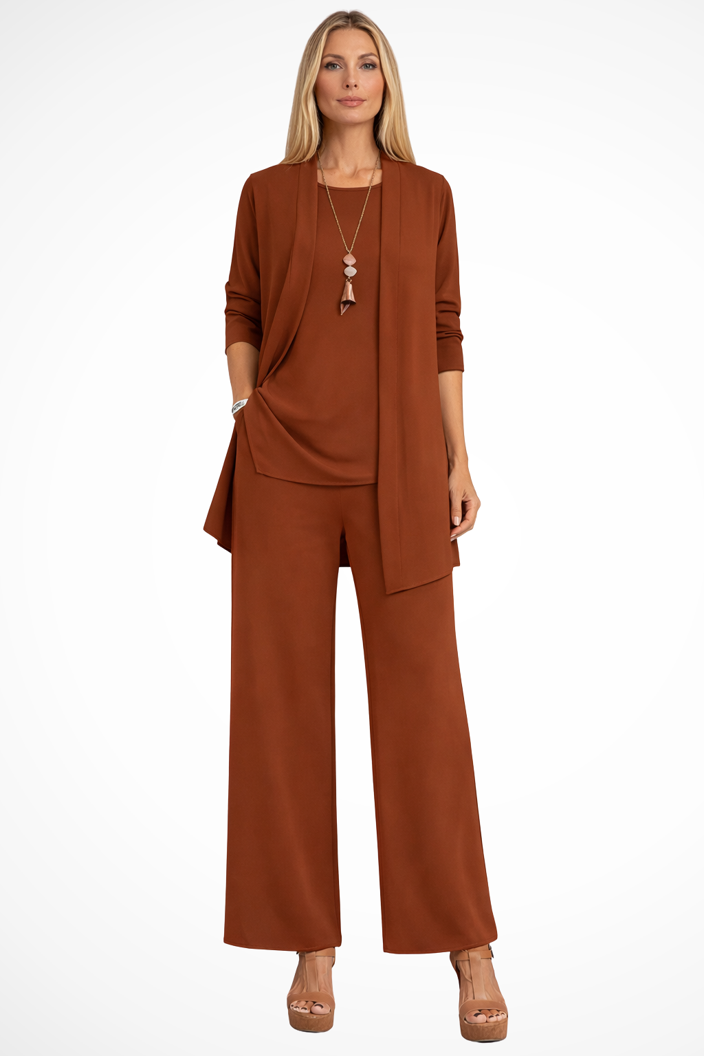 Set 3 Pezzi Elegante Donna Velluto Smanicato Slim Fit con Bottoni Cerimonia