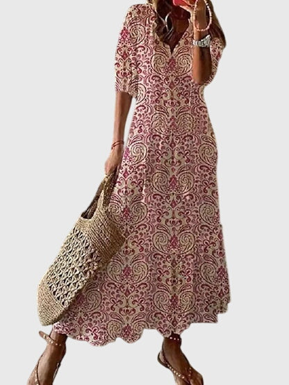 Abito Donna Viscosa Floreale Smanicato