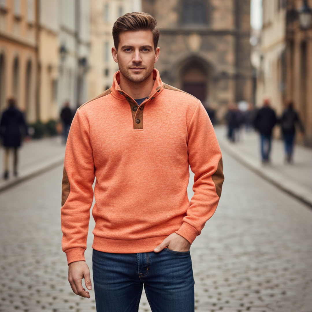 Pullover Uomo Invernale Collo Alto Fantasia