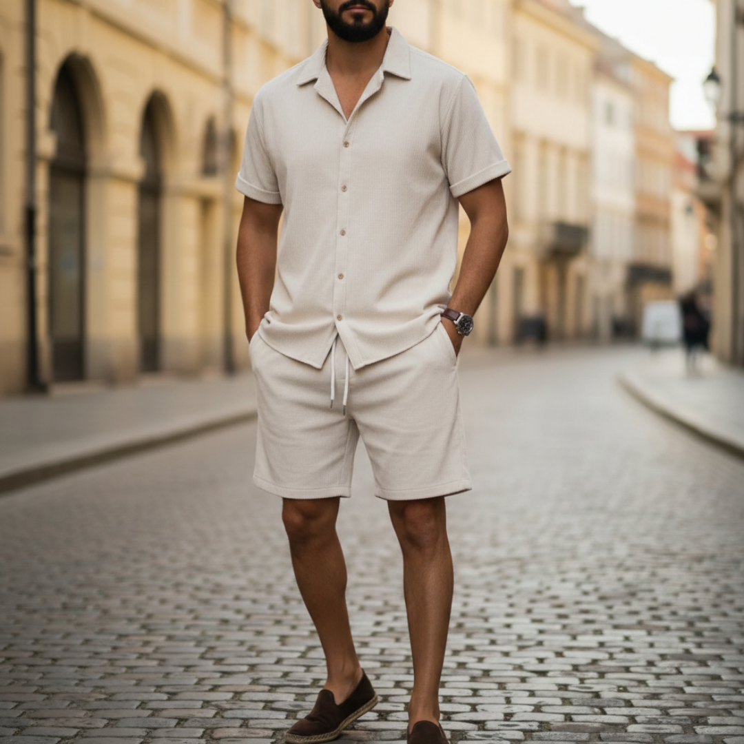 Completo Estivo Uomo Camicia e Pantaloncini Coordinati