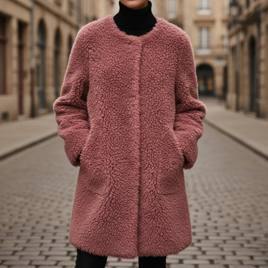 Giacca In Pelliccia Ecologica Sherpa Oversize