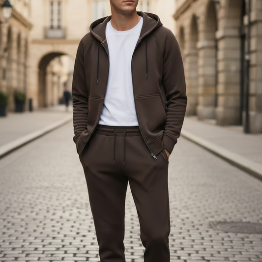 Set Tuta Sportiva Uomo con Felpa Zip e Pantaloni