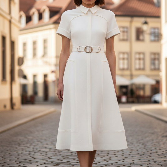 Abito Midi A-Line Donna Bianco
