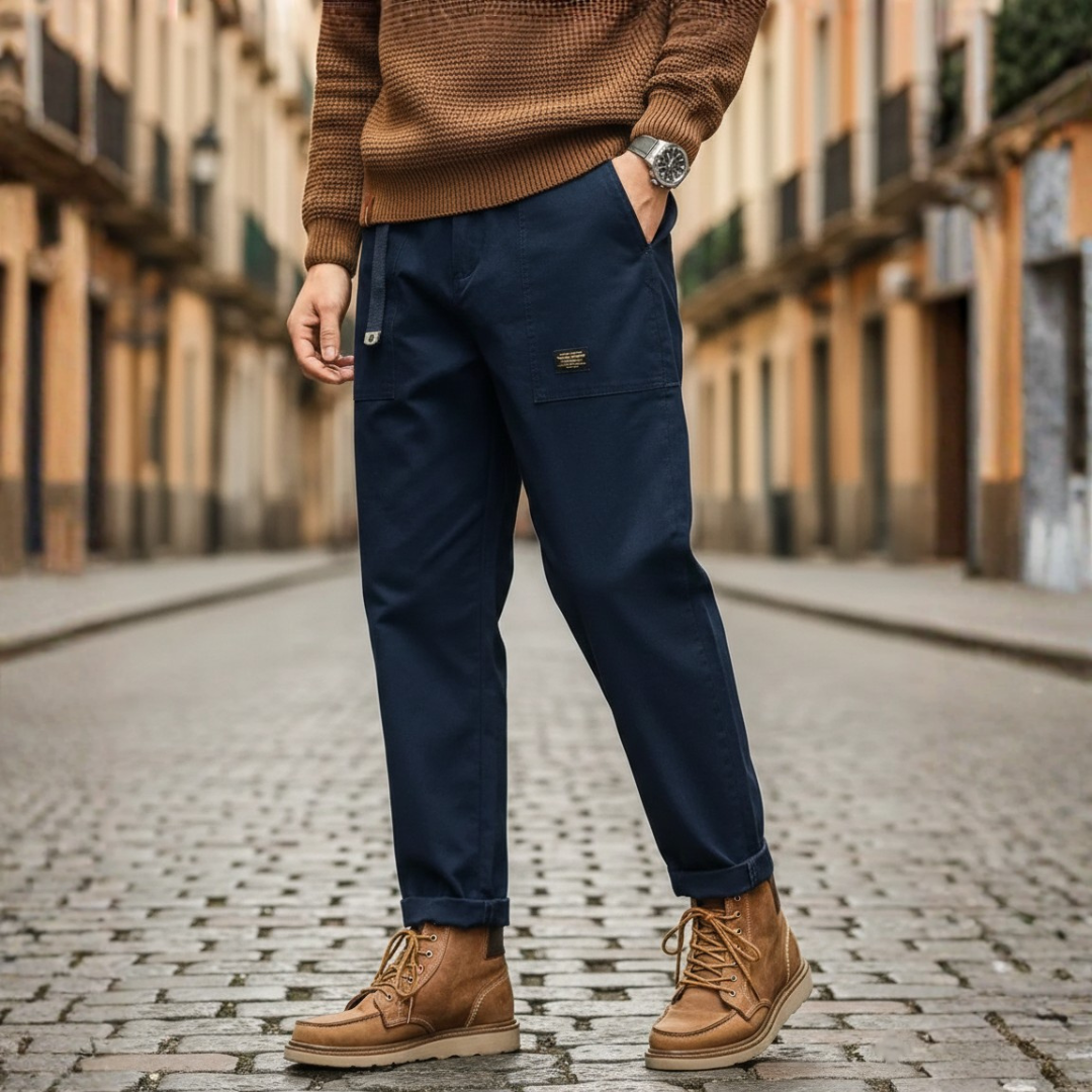 Pantaloni Cargo Uomo Gamba Dritta