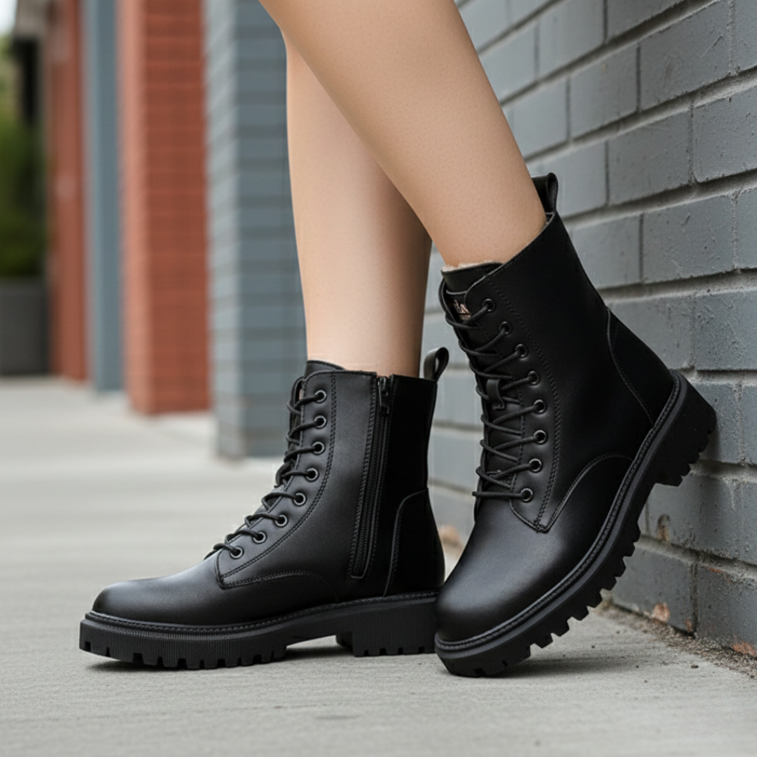 Stivaletti Stringati Donna Invernali con Suola Platform