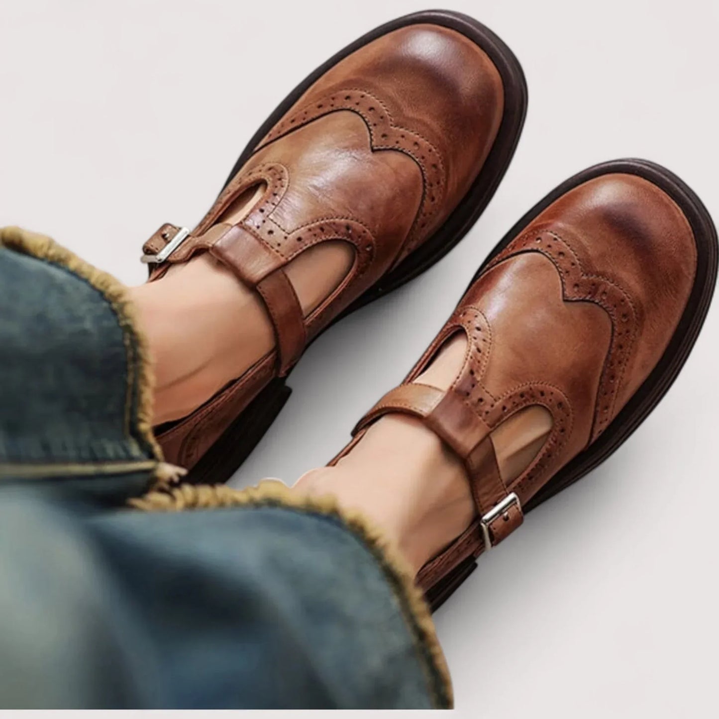 Scarpe Mary Jane Donna Ortopediche con Punta Tonda