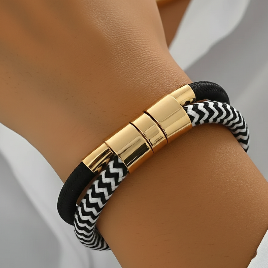 Set Collana e Bracciale Donna con Elementi Tubolari