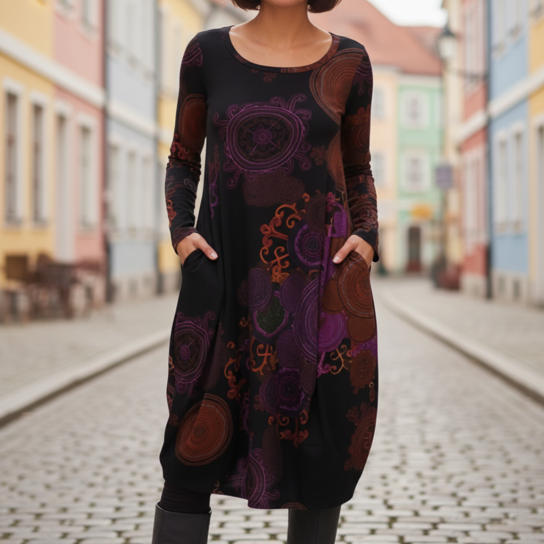 Vestito Lungo Donna in Materiale di Alta Qualit