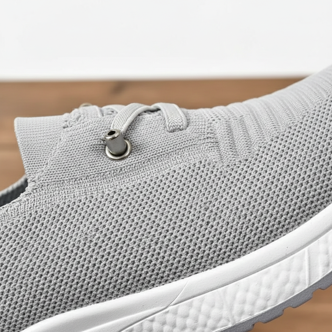 Scarpe da Ginnastica Slip On in Mesh Traspirante Grigie Donna