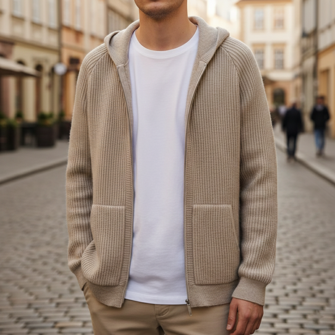 Felpa Uomo con Cappuccio e Zip Integrale