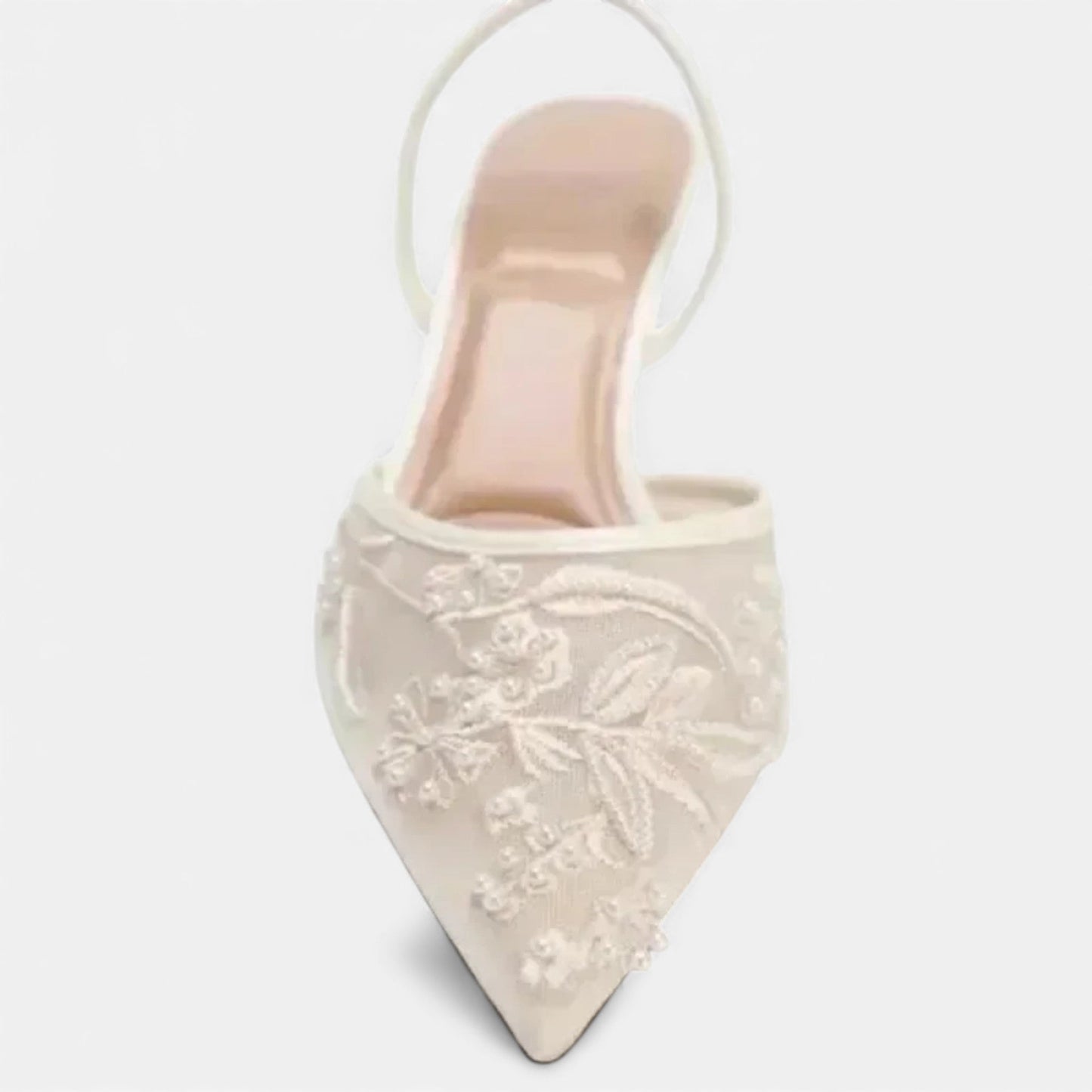 Décolleté Donna Mesh Ricamate Punta A Punta Slip-On Tacco Stiletto