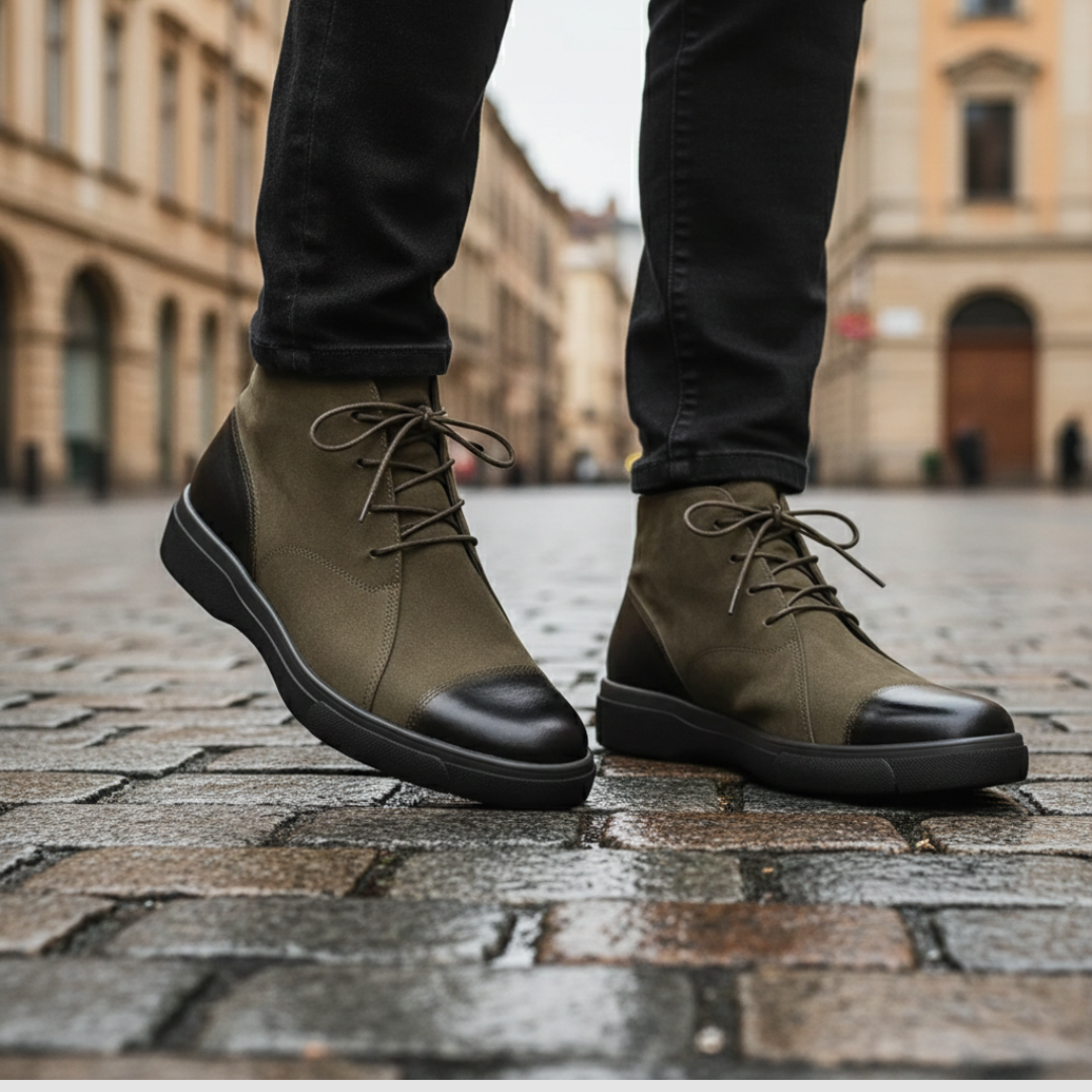 Scarpe Stringate Uomo con Suola in Gomma