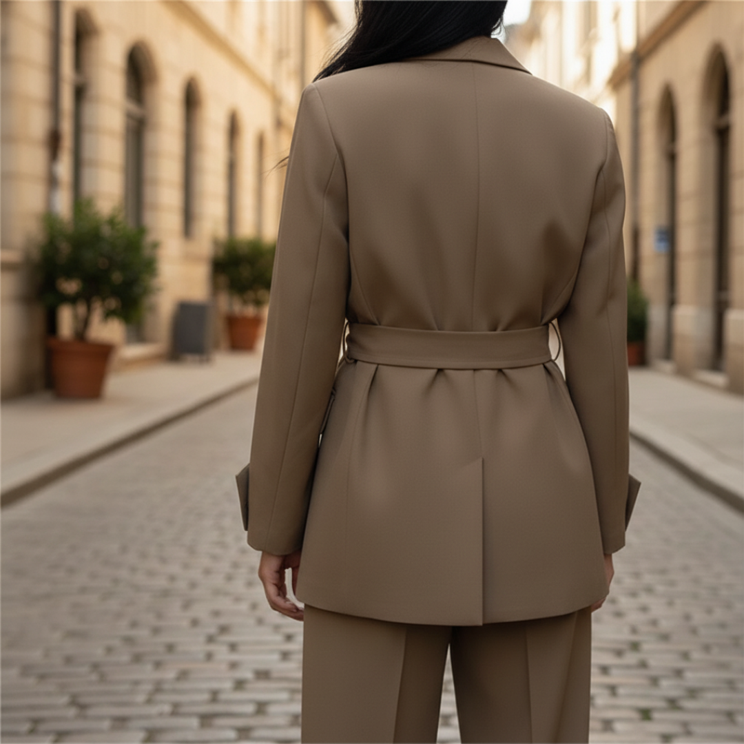 Completo Donna con Blazer con Cintura e Pantaloni