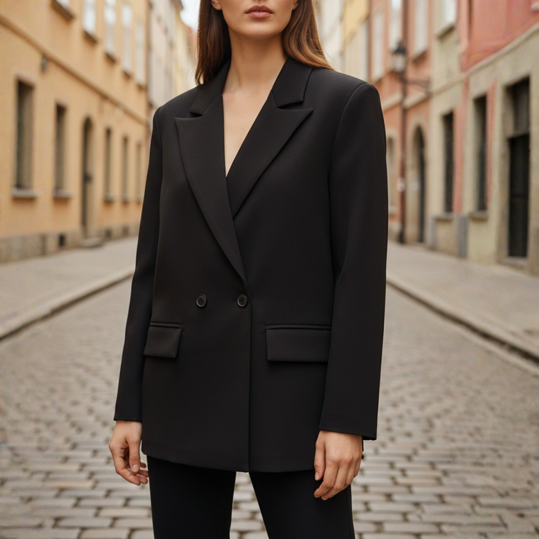 Blazer Donna Doppio Petto Revers a Lancia Maniche Lunghe